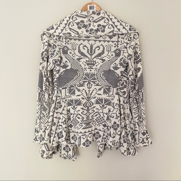 FREE PEOPLE Cream Peacock Crossstitch Needlepoint Jacket​ - Picture 8 of 14